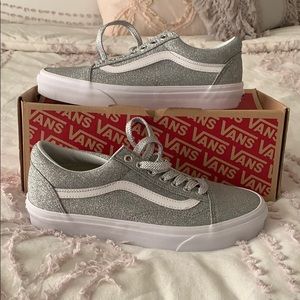 vans old skool lurex glitter silver